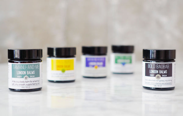 Natural skincare balms for your feet, body and lips